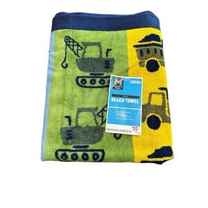 NWT Member's Mark Beach Towel 30x60 Boys Cotton dump truck cement mixer